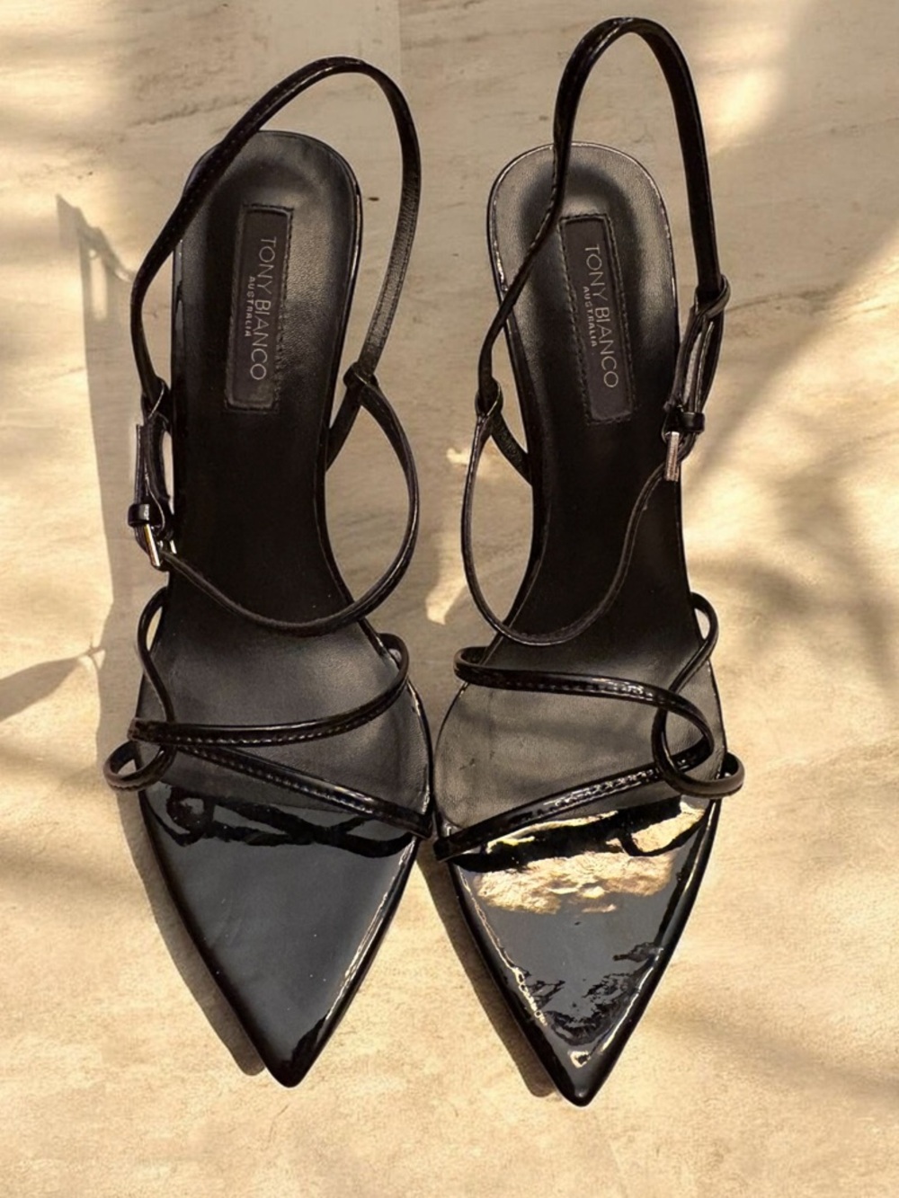 Tony Bianco Maya Black Patent Heels Size 9